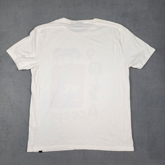 By Parra T-Shirt Accept Cat Lady Men's Size Medium White Short Sleeve Designer - Picture 8 of 8